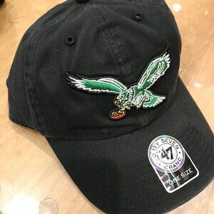 47 Brand One Size Philadelphia Eagles Historic Black Hat Cap Dad NFL